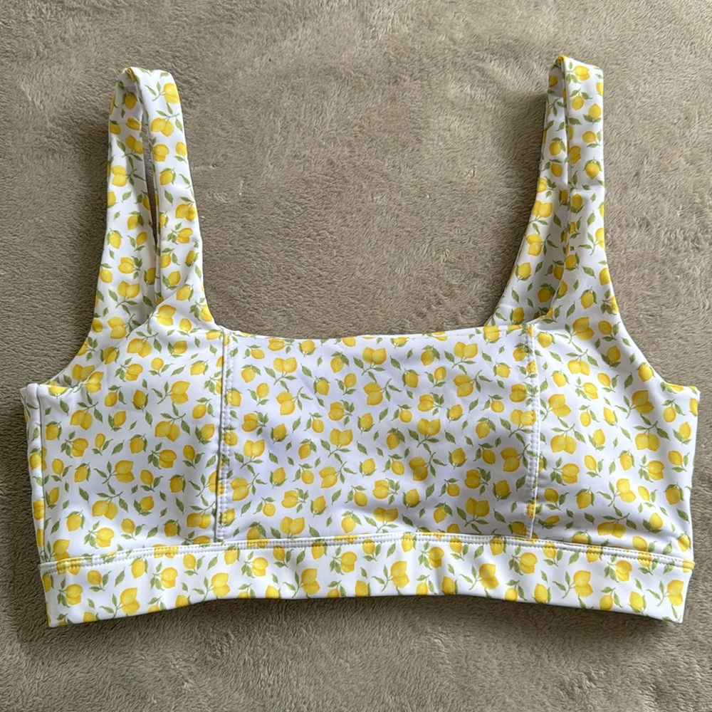 Swim top, woman tank size 12. White with lemons